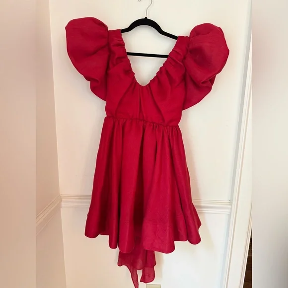 Aje | Dresses | Aje Greta Bow Back Mini Dress Scarlett Red | Poshmark